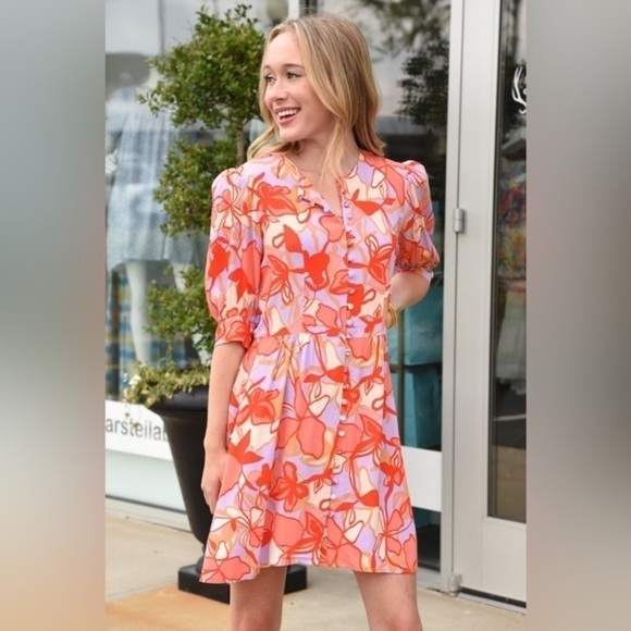 OLIVACEOUS LILAC BLOOMS MIDI DRESS - Picture 15 of 16